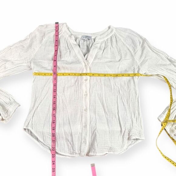EVEREVE Women’s White Long Sleeve Bailey Gauze Button Front Shirt Size Small - Picture 6 of 6